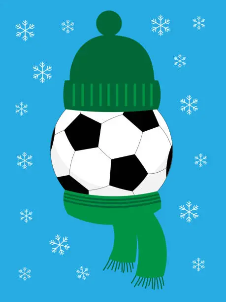 Vector illustration of Cold  weather football