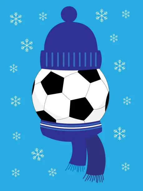 Vector illustration of Cold weather football