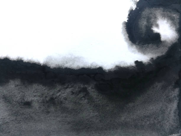 istock painting brush black hand drawn abstract watercolor element minimal template texture. isolated white background. Asian tradition style. 2049671254
