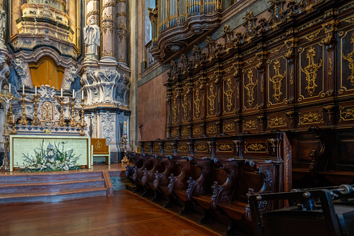 Schwerin, Germany - Sept 17, 2017:A scale model of the Schwerin Cathedral is displayed inside the Schwerin Cathedral. The proto-cathedral is now the church of the Bishop of the Evangelical Lutheran State Church of Mecklenburg.