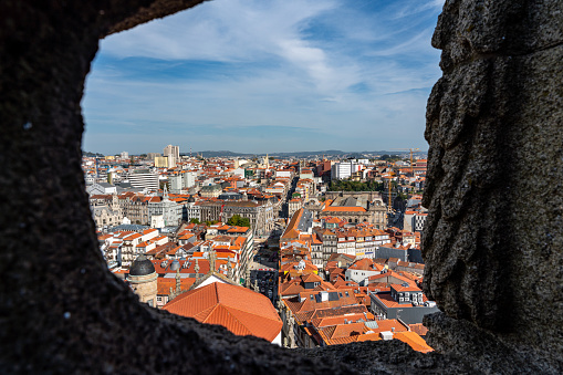 City view from Clerigos Church and Tower, Porto, Portugal.