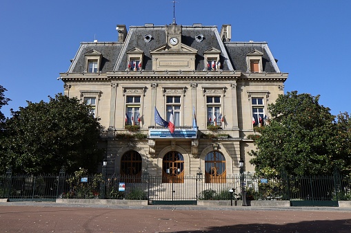 The town hall, exterior view, town of Nogent sur Marne, Val de Marne department, France