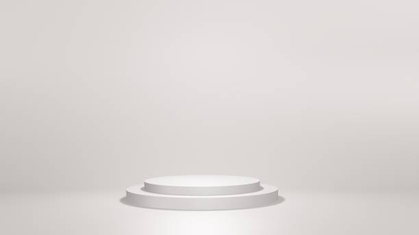 istock A white podium with steps against a white background 2049781072