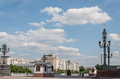 The surroundings of the Cathedral of Christ the Savior on Easter Day.