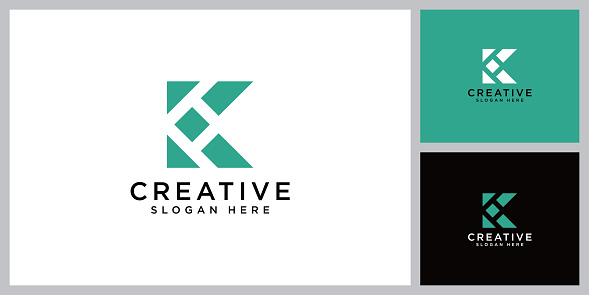 K Letter concept. Creative Minimal emblem design template