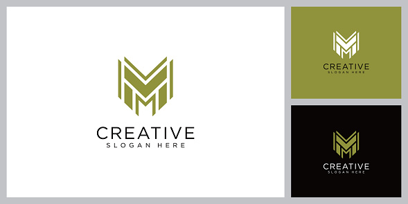 M Letter concept. Creative Minimal emblem design template