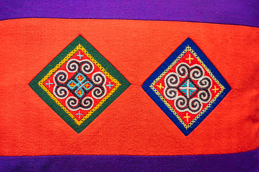 Hmong patterns hill tribe, Identity of the Hmong tribe in Sapa village, Vietnam.