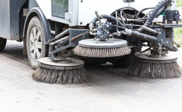 istock The machine washes and vacuums the sidewalks in the park 2049880422