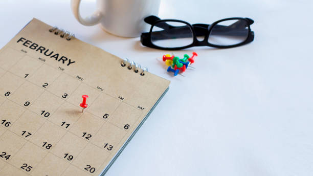 istock Calendar pins for planning meetings, appointments 2049885101