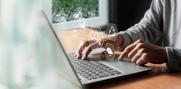 istock The carbon neutral concept reduces CO2 emissions, reducing global warming. Goal of net zero carbon emissions 2050 2049887179