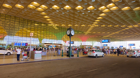 Mumbai, India - January 29 2024: Beautifully decorated and modern Mumbai airport.