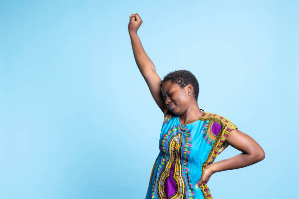 istock Stunning african american woman stretching and having optimistic disposition 2049926231