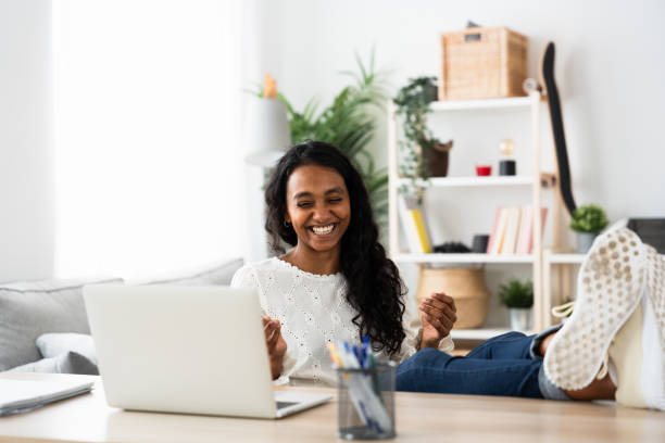 istock Indian woman having conversation on laptop. 2049936525