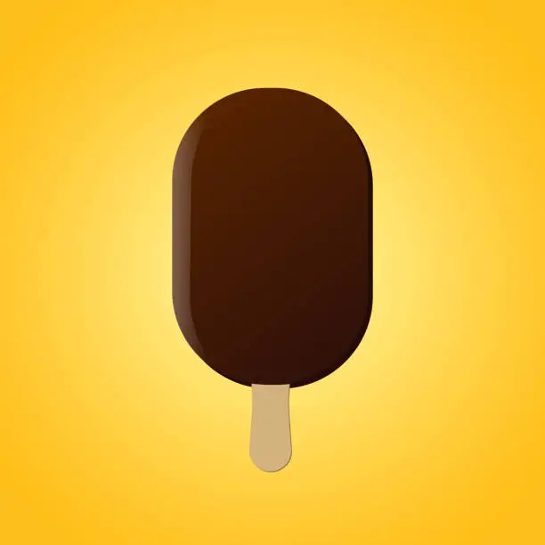 Vector illustration of Chocolate ice cream stick