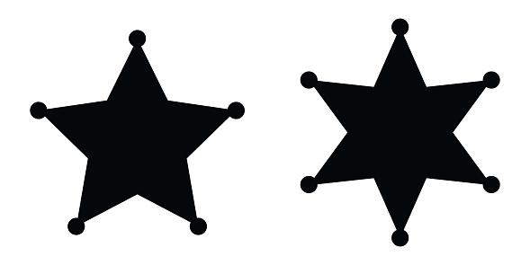 Sheriff star icon set basic simple design