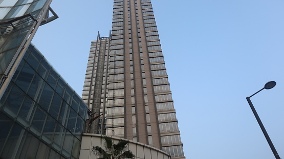 architectural view of office and business buildings in the city center, modern skyscrapers