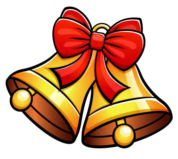 Vector illustration of easter or christmas bells cartoon