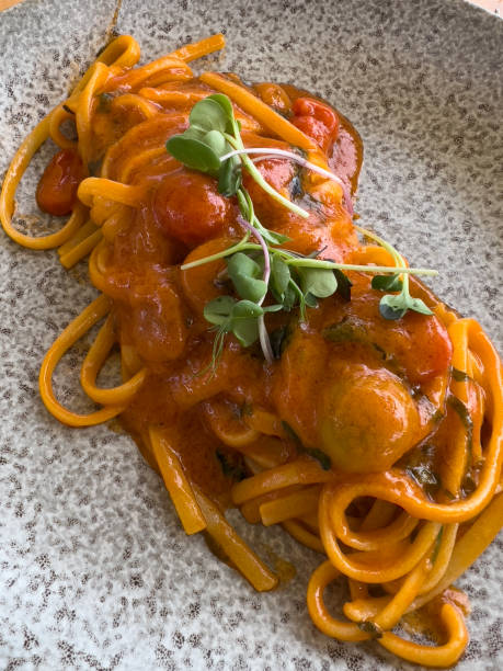istock Simple and delicious pasta with tomato sauce 2049976015
