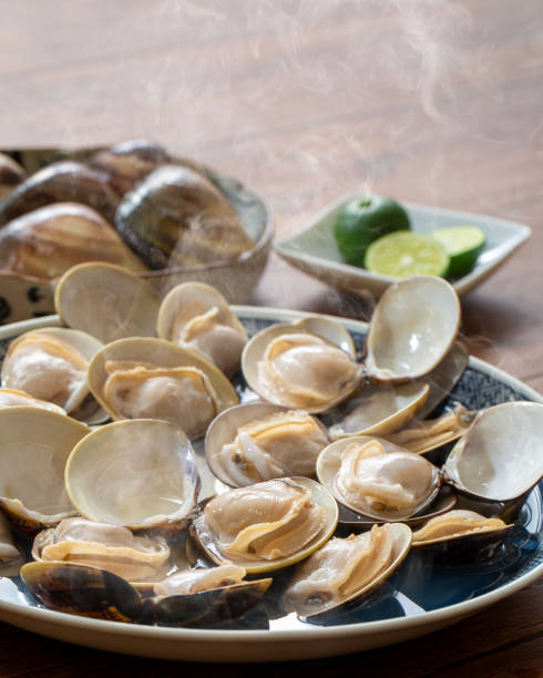 Japanese clams, steamed with sake, a typical Japanese clam dish​