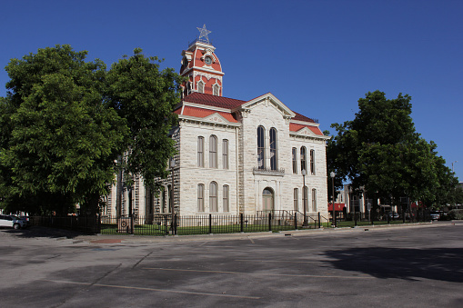 The historic Lampasas County Courthouse in Downtown Lampasas, Texas