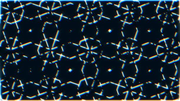 istock Abstract blurred background and neon light lines chromatic aberration. Geometric shape background, kaleidoscope pattern, digital generated image, spa relaxation, wallpaper, backdrop. 2050025786