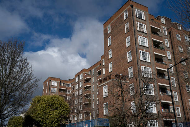 The wall and windows of an apartment block. Captured at Embassy Court, Captured in Brighton on the 26th January 2023. Embassy Court is an 11-storey block of flats on the seafront in Brighton, part of the English city of Brighton and Hove.