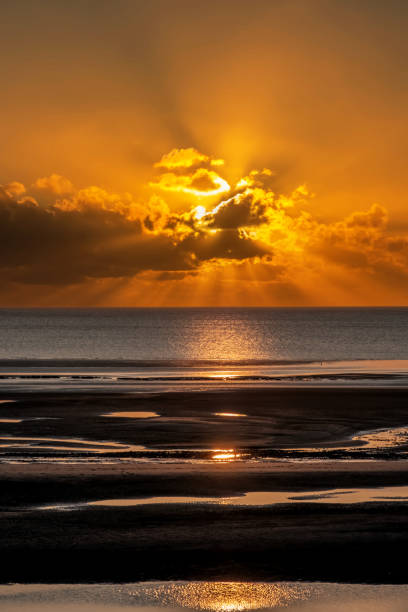 Amazing cloudscape and sunset over the sea.
