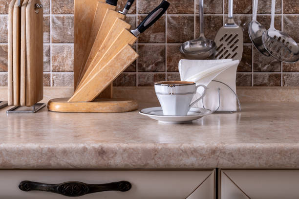 istock Cup of coffee on kitchen counter. 2050071579