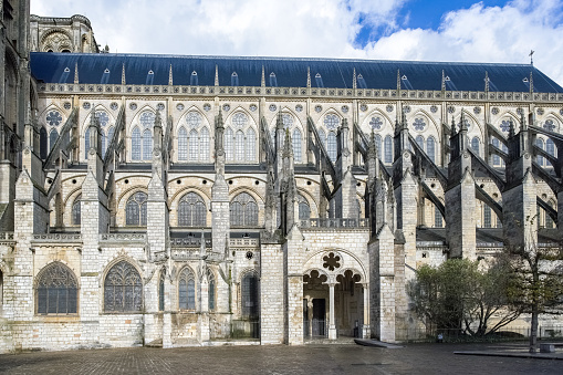 The beautiful Saint-Etienne cathedral in the medieval Bourges city in France