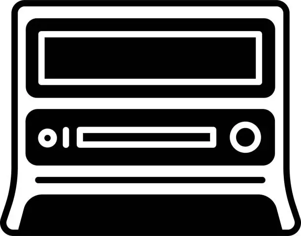 Vector illustration of Car stereo glyph and line vector illustration