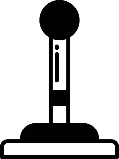 Vector illustration of gear shift glyph and line vector illustration