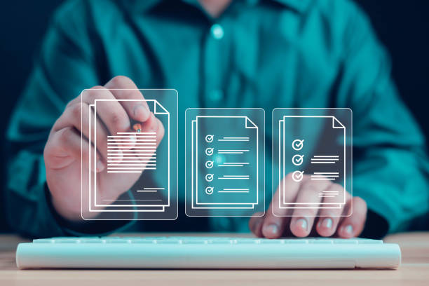 istock Fill out the online survey form 2050098021