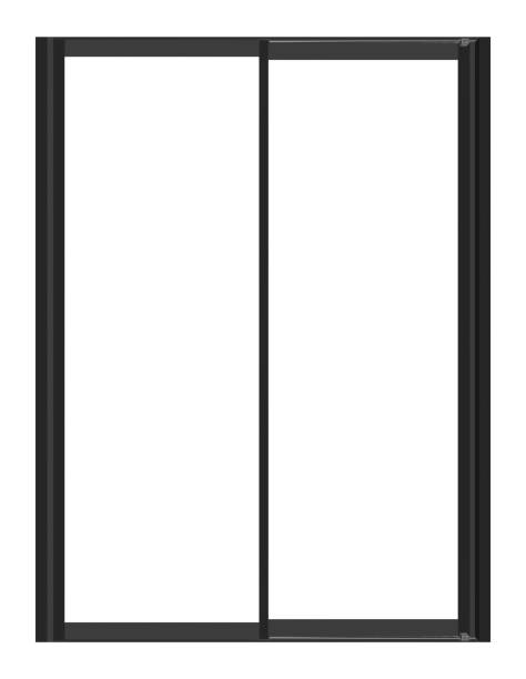 istock Mock up black door or window frame isolated on white background with clipping path 2050098577