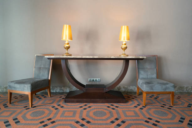 Luxury and modern chair and marble table