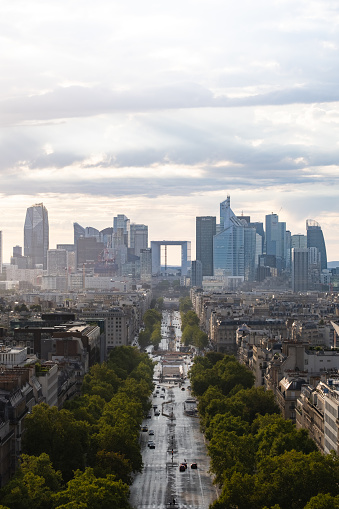 Paris, France – February 23, 2024: The Paris skyline featuring a blend of historic and contemporary architectural styles
