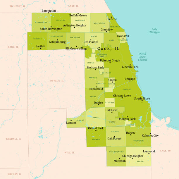 Cook County Map Of Ohio Map Of Cities In Cook County, Illinois Topo