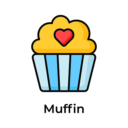 Download this creatively crafted icon of cupcake, confectionery item