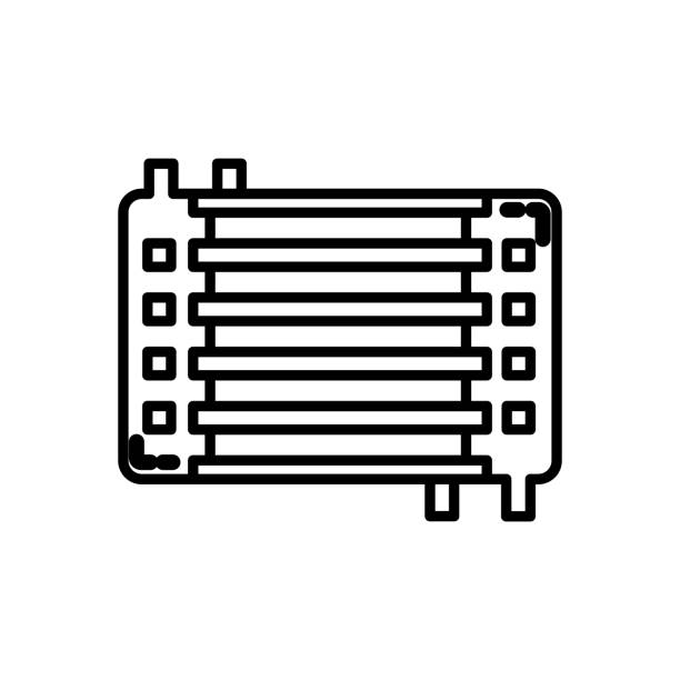 ilustrações, clipart, desenhos animados e ícones de ícone do nano heat exchanger no vetor. logotipo - heat exchanger