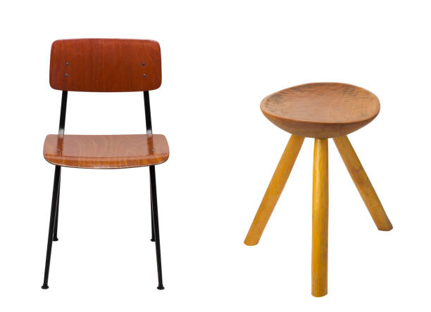 istock Wooden Brown chairs isolated on white 2050253956