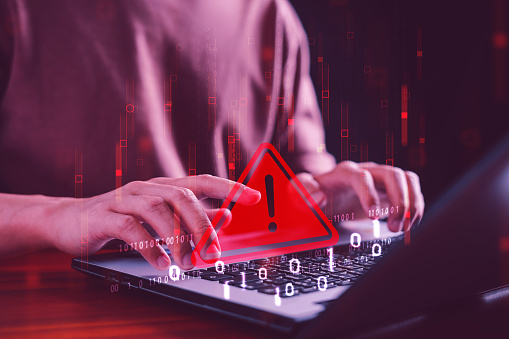Hack System Alert Warning Computer System Cybersecurity Threat Breach ...