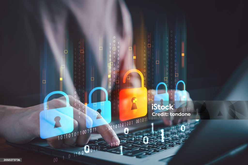 Cybersecurity Concept Identity Theft User Privacy Security And ...