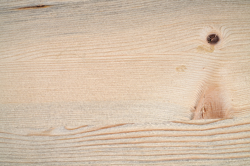 Light pine wood background texture, new, clean, grain, knots