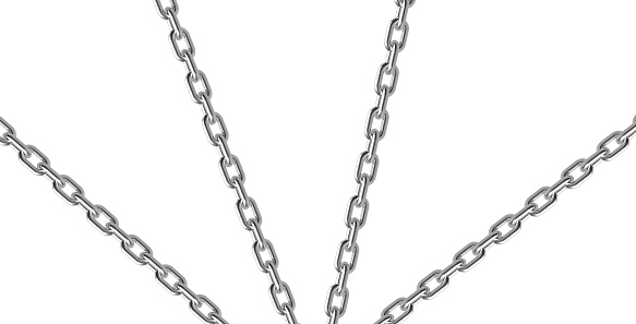 Metalic Chains isolated on white background