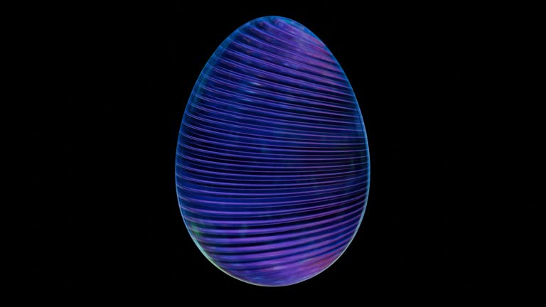 3D minimalist Easter egg design with a retro wave aesthetic, blending classic holiday elements with a modern twist