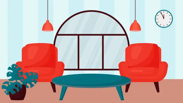 Vector illustration of living room interior