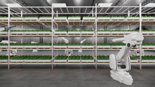 istock Robot Arm  warehouse plants vegetables indoors for efficient cultivation. 2050353451