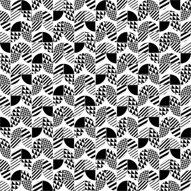 Vector illustration of Geometric pattern with black and white design