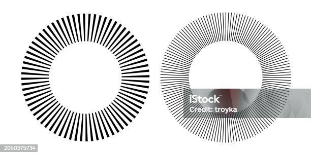 Round Rays Vector Circular Design Elements Radial Rays For Round Frames Stock ...