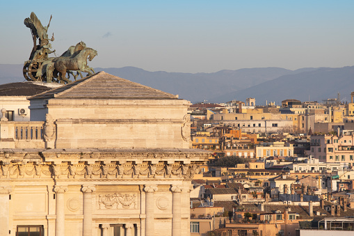 Vittorio Emanuele landmark historical monument. Rome destination. Italy