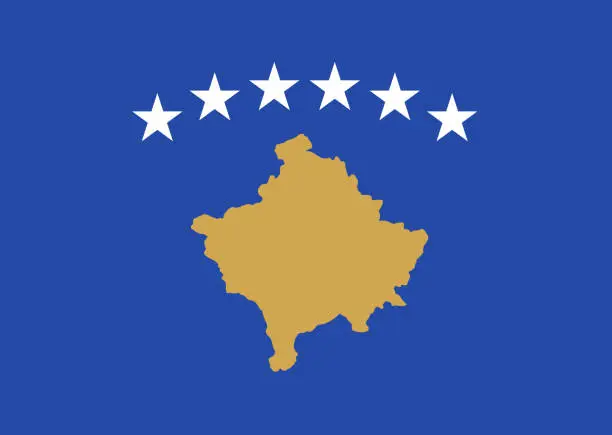 Vector illustration of Illustration of ensign of Republic of Kosovo.